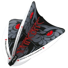 RED DRAGON Peter Wright Snakebite Hardcore Ionic Grey Snake Freestyle Dart Flights - 3 Sets per Pack (9 Dart Flights in Total)