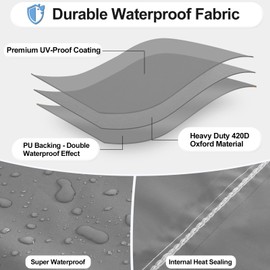 OutdoorLines Waterproof Outdoor Patio Heater Covers with Zipper and Storage Bag, Dust-proof UV-Resistant Windproof Propane Heavy Duty Heater Cover for Standing Heater, 1 Pack-89Hx33Dx19B inch Grey