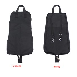 Stick Bag for Drumsticks and Mallets, Drumstick Protective Bag, Drum Stick Bag, Drum Accessories, with 2 Compartments, Storage for Sticks, Mallets, Brushes and More (BLACK)