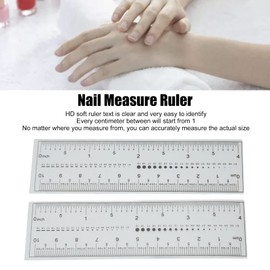 Rhinestone Tool, Pocket Ruler, 10Pcs Professional Portable Transparent Nail Shaper Guide Nail Measurement For Nail Tips for Nail Measuring Tool