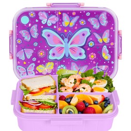 YOYTOO Bento Lunch Boxes for Kids, 1200 ml BPA-Free Leak-Proof Children Food Containers with 3 Compartments, Back to School Students Daycare Lunches Snack Container