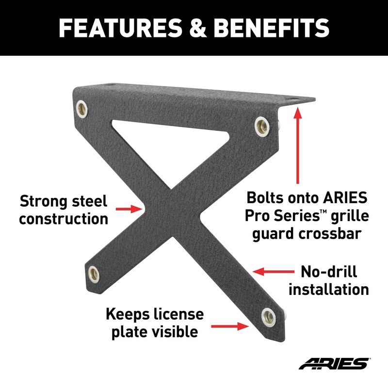 Aries 85-0000 Front License Plate Holder