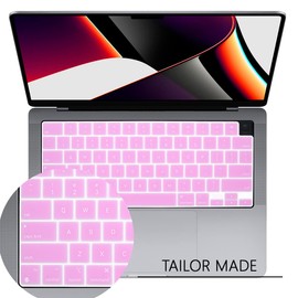 WYGCH Stylish Keyboard Cover Silicone Protective Skin Keyboard Protector for MacBook 2021 2022 2023 M1/M2/M3 Pro/Max Pro 14/16 A2442 A2485 A2779 A2780,M2 Air 13/15 A2681 A2941,Lavender Purple