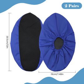 Wincredulous 2pairs Blue Shoe Covers Reusable Non-Slip Shoes Covers Overshoes Resistant Waterproof Boot Covers Elasticity Dustproof Washable for Household Carpet Floor Protection