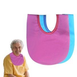 EHUCONELDEX Tracheostomy Shower Cover Neck Stoma Protector for Tracheostomy,Laryngectomy Waterproof Shower Shield Neck Stoma Guard-Adjustable (Blue & Red, 2 PCS)