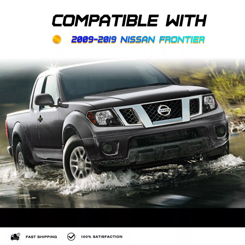 MAYELLO For 2009-2021 Nissan Frontier Truck Black Headlights Headlamps Left