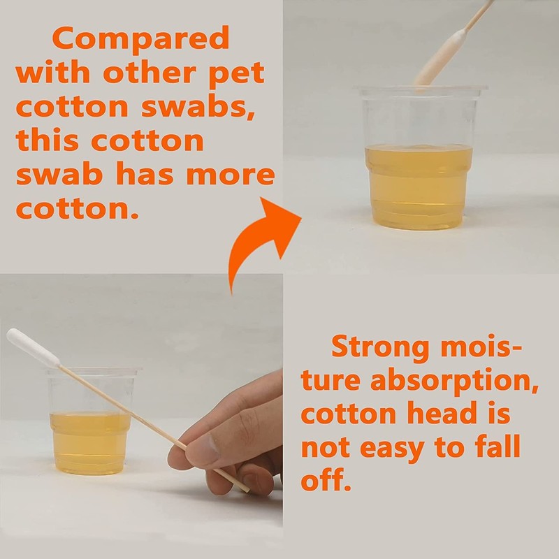 6 Inch Long Cotton Swabs of Medium and Large Pets