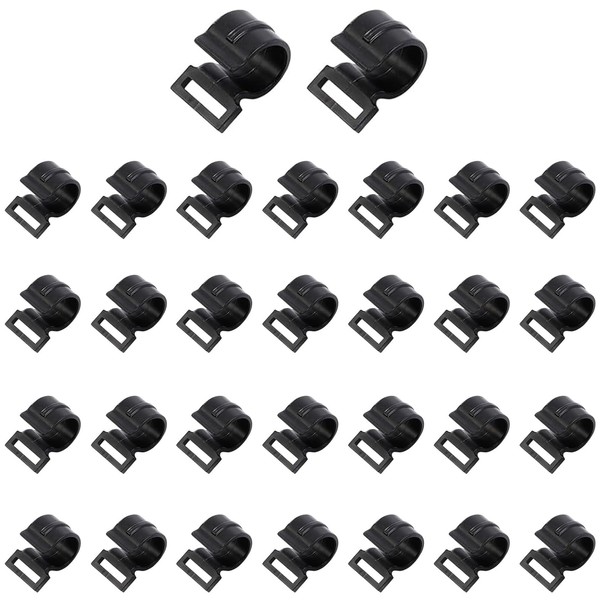 Leliafleury 30Pcs Tent Pole Clips 12mm Plastic C Clamps Tent
