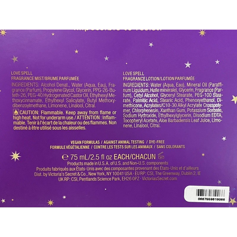 Set Victoria Secret Love Spell Crema Y Body Locion 75ml