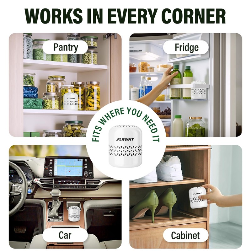 FLAWNT Refrigerator Deodorizer - 10-Year Odor Eliminator for Refrigerator &