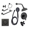 CNX Meer - Kit Con Regadera, Teléfono Y Accesorios Negro