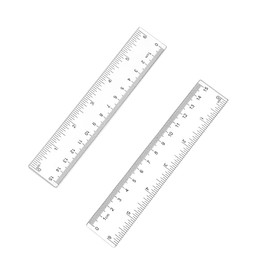 Zotemo 2 Pack 6 inch Clear Plastic Ruler, 15 cm Straight Rulers, Transparent Measuring Tools, Drafting Tools, Flexible Ruler with Inches and Centimeters for School and Office Supply