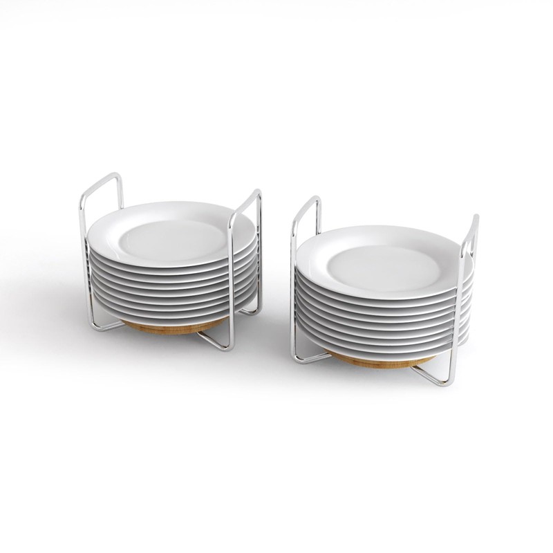 Dish Rack for Kitchen Countertop Organizer - Bamboo Plate Organizer