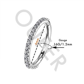 Oufer 16G Stainless Steel Cartilage Earrings, Five Petals, Clear Cubic Zirconia Flower, Tragus, Helix, Cartilage Stud Earrings, Stainless Steel, Steel 6 mm