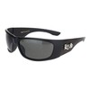 Mens Locs Sunglasses Matte Black Oval Rectangle Wrap Around Brown