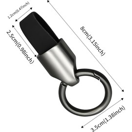 2 Piezas Llavero para Auto para Hombre, Llaveros para coche Hombre, Acero + Cuero, Desmontable, Regalo Práctico para Llaves de Coche, USB, Gadgets