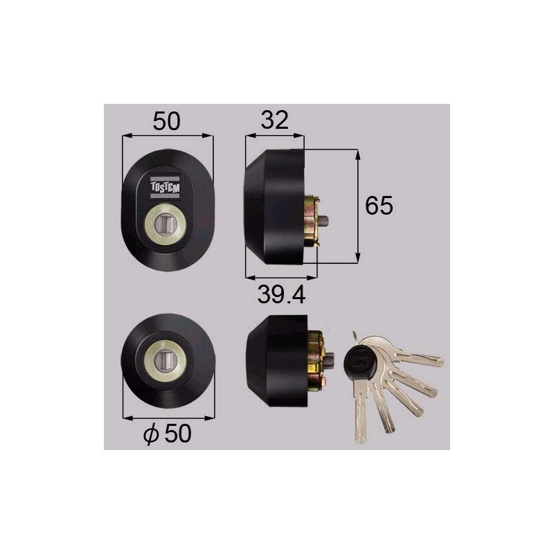 LIXIL (rikusiru) TOSTEM Door Lock Set (yu-sin W Cylinder) Black