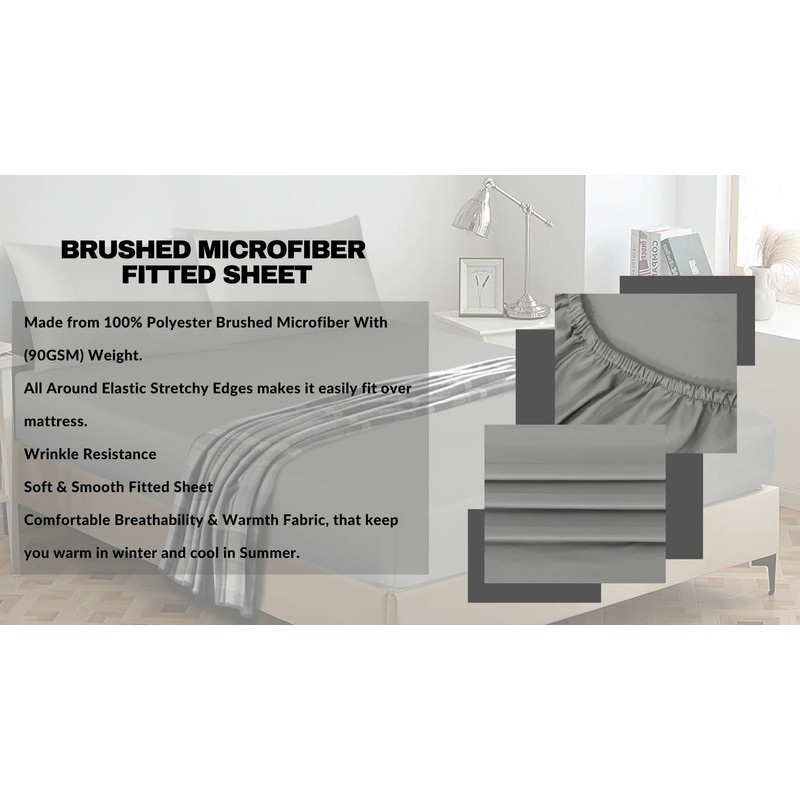 Light Grey Fitted Sheet Super King Size - 25cm Deep