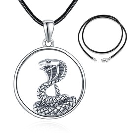 ADMETUS Snake Necklace Sterling Silver Cobra Necklace Snake Pendant Jewellery Cobra Jewellery Gifts for Men