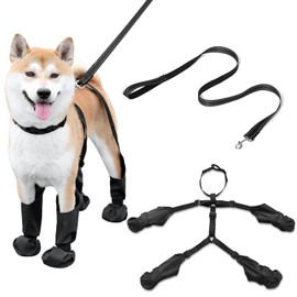 COTATI Dog Suspender Boots Waterproof Dogs Boots & Leggings,Dog Paws Shoes Protectors with Suspenders Small to Large for Snow and Rain (XXL)