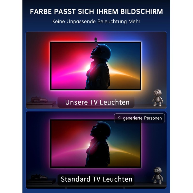 FFJ TV Backlight, 5.5 Metre LED Strip Sync for 75-85