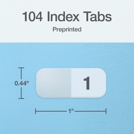 Redi-Tag Weekly Adhesive Tabs, Preprinted Weekday Tabs, 2 Sets of 1-52, 7/17" x 1", 2 Sets, Durable and Customizable Labels with Permanent Adhesive for Planners and Files, White (1006547)
