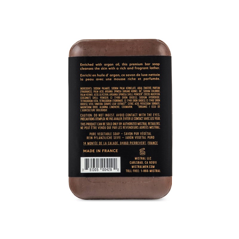 Mistral Bourbon Vanilla Luxury Bar Soap for Men | Men’s