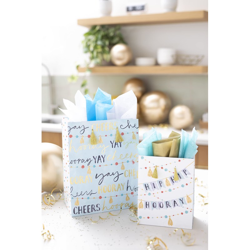 Papyrus 13" Large Gift Bag (Hooray) for Birthdays, Weddings, Bridal