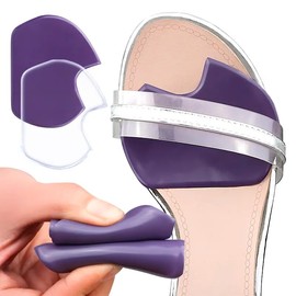 Feetly® Almohadillas de Metatarso de Gel de Silicona Adheribles 2 PARES - Confort y Protección para tus Pies - Transparente y Morado