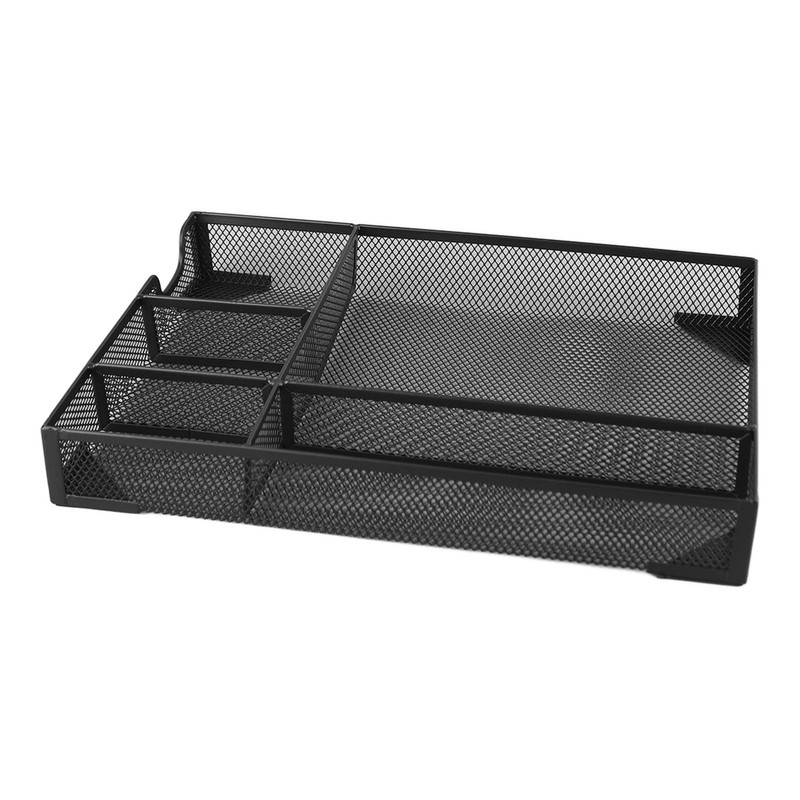 Metal Mesh Drawer Organizer Tray 5 Grids Multipurpose Stable Prevent