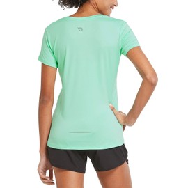BALEAF Women's Athletic Short-Sleeved Sports Running T-Shirts Lightweight Quick Dry Workout Yoga Crewneck Tops Aqua Size M
