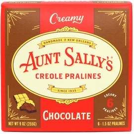 Aunt Sally's Creamy Chocolate Pralines- 6 count box- New Orleans Most Famous Praline- Handmade Pecan Candy