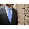 Shlax & Wing Men's Long Necktie Silk Blue Single Color