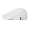 Kuyou Men's Peaked Summer Flat Cap, White, One Size