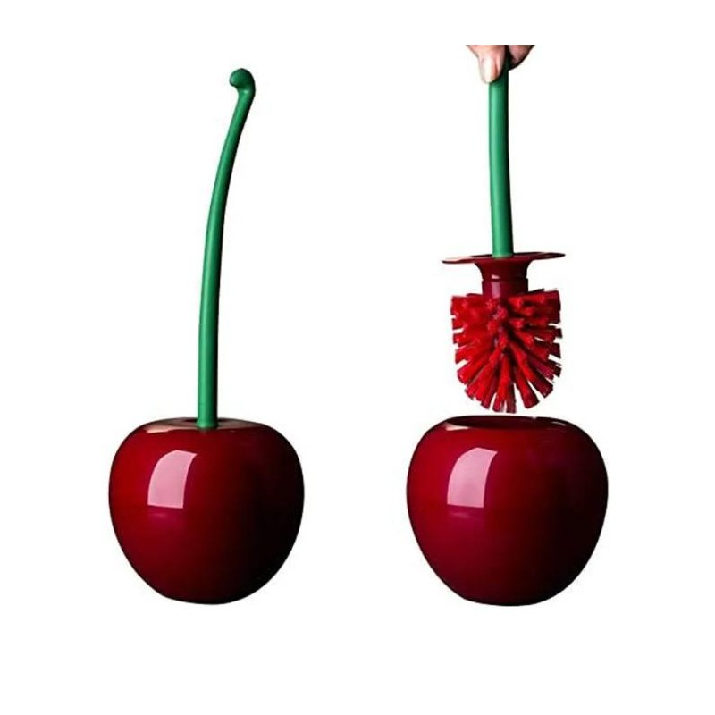 Cherry-Shaped Toilet Brush with Holder for Bathroom Cleaning – Cute