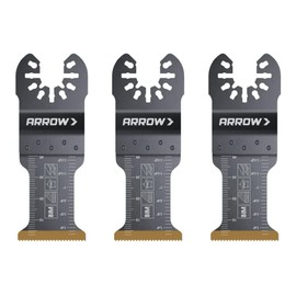 Arrow OSC202-3 Titanium Coated Oscillating Tool Saw Blades for Woodworking, Drywall, PVC, and Metal, Universal, Fits Most Multitools, 1-1/4 Inch, 3-Pack