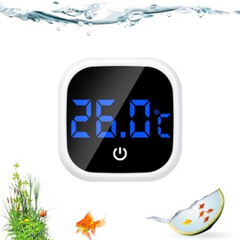 Flintronic Aquarium Thermometer, Mini Aquarium Thermometer Digital, LED Wireless Temperature Meter with Temperature Meter Sticker, Marine Thermometer, for Freshwater, Seawater, Reptiles