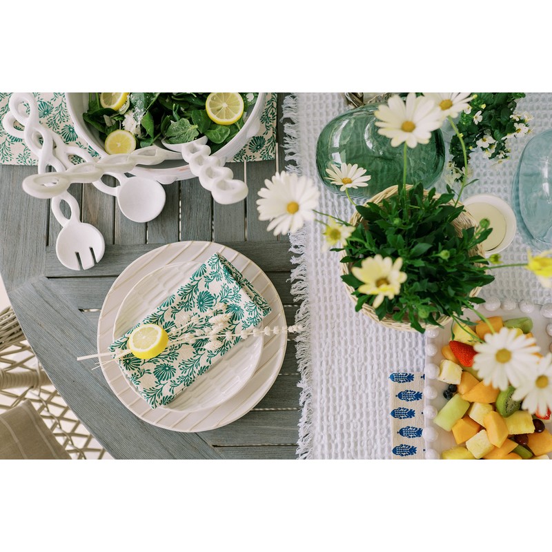 Mud Pie, White, 12" Twisted Wood Server Set