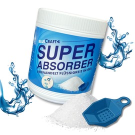 Bluecraft - Super Absorber 900 g - Liquid Binder | Turns Liquid into Gel | Odour Neutralising & Residue-free | For Household, Care, Camping, Animals & More | Poop Powder Granules