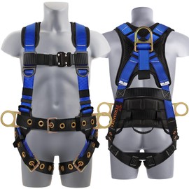 Trsmima Safety Harness Fall Protection - Roofing Full Body Harness Men Construction Work Safety Belt Tongue Leg Buckle Quick Connected Chest Buckle