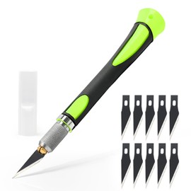 EHDIS Precision Hobby Knife Set Utility Craft Knife Kit with 10PCS Blades for Art, Working-Stencil, Scoring, Scrapbooking, Architecture Modeling, Crafting (Green)
