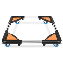 SPACECARE Mini Fridge Stand Furniture Dolly Mobile Roller with 4 Locking Wheels-Base Adjustable Refrigerator Washing Machine Stand Moving Cart- Appliance Dolly Cart Roller Pedestal -Black