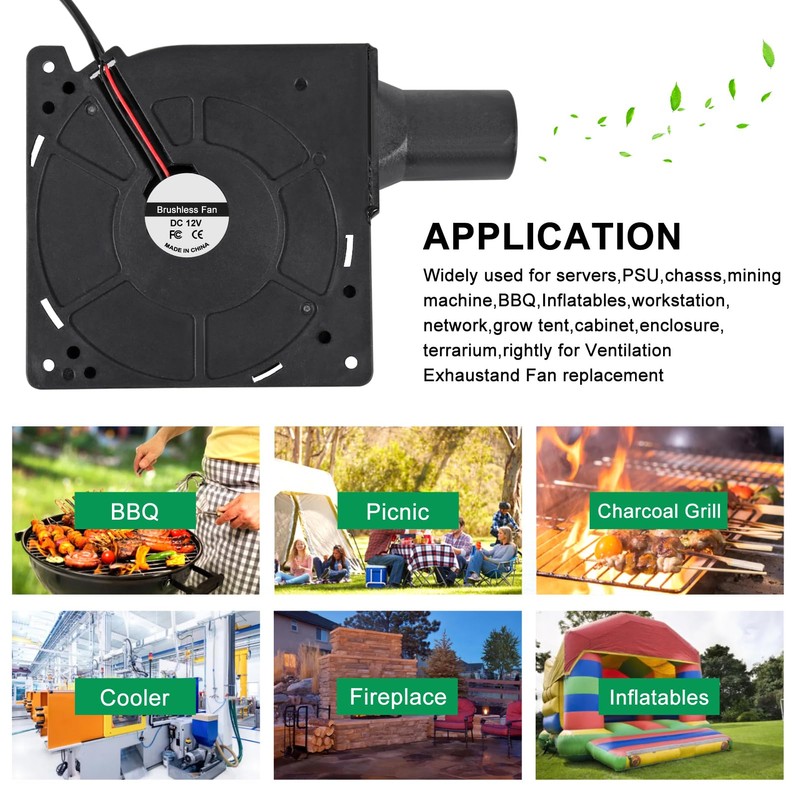 AITIAO 120mm x 32mm Electric BBQ Blower Fan 12V with