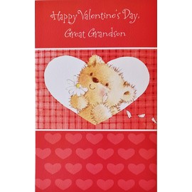 Greeting Card Lots of Hugs and Kisses - Hope For All The Fun Things Your Lovable Sweet Heart Wishes - Happy Valentine's Day Great-Grandson