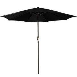 Blissun 9FT Patio Umbrella, Outdoor Table Umbrella, Yard Umbrella, Market Umbrella with 8 Sturdy Ribs, Push Button Tilt and Crank, Rust