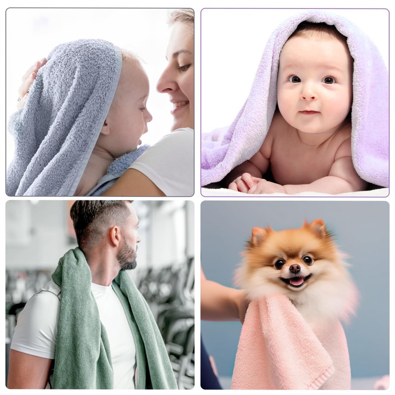 Topkey bath towel Set of 2 (Pink/Light Green)