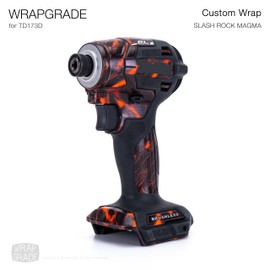 WRAPGRADE Custom Wrap Sticker Decal Compatible with Makita DTD173 18V LXT (Slash Rock Magma)