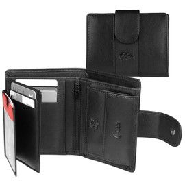 Dolphin® Women's Leather Wallet "Rapid Pay Lady" - Wallet with Contactless Quick Payment Function - Leather Wallet with RFID Protection - High-Quality Batch Wallet with Lots of Storage Space, black,