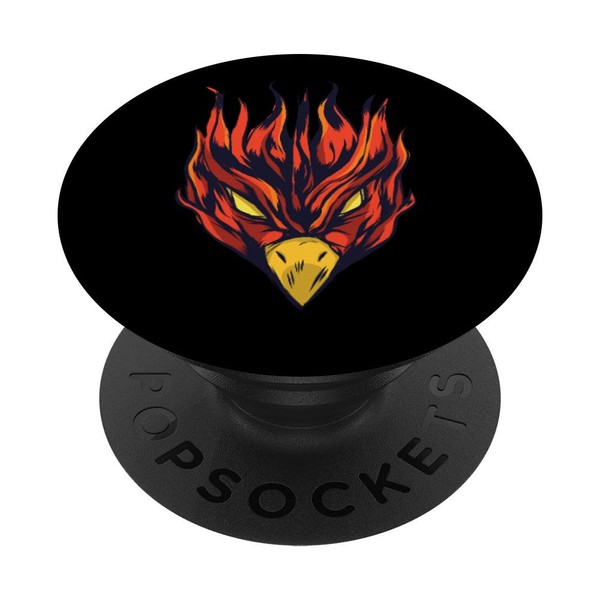 Angry phoenix bird on fire PopSockets Grip and Stand for