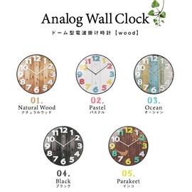 ottostyle.jp Domed Radio Wave Wall Clock Automatic Reception Analog Quiet Interior Silent Movement Art (Parakeet)
